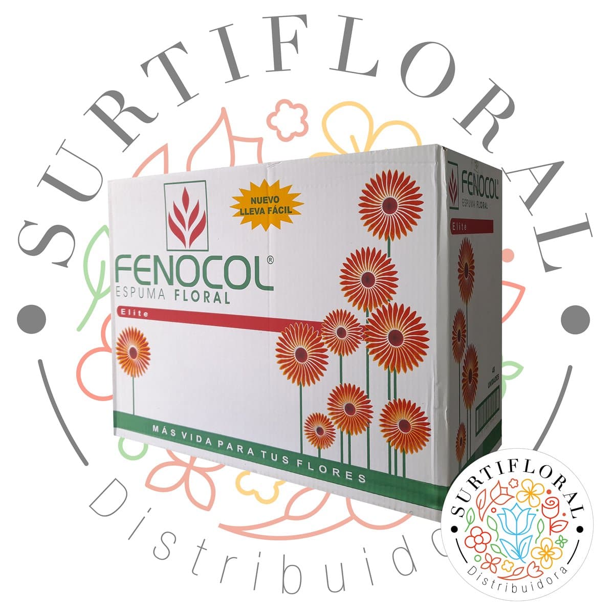 Caja de bloques de espuma floral Fenocol